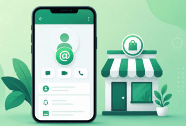 تصویرسازی جایگزینی شماره تلفن با نام کاربری در واتساپ برای کسب‌وکار